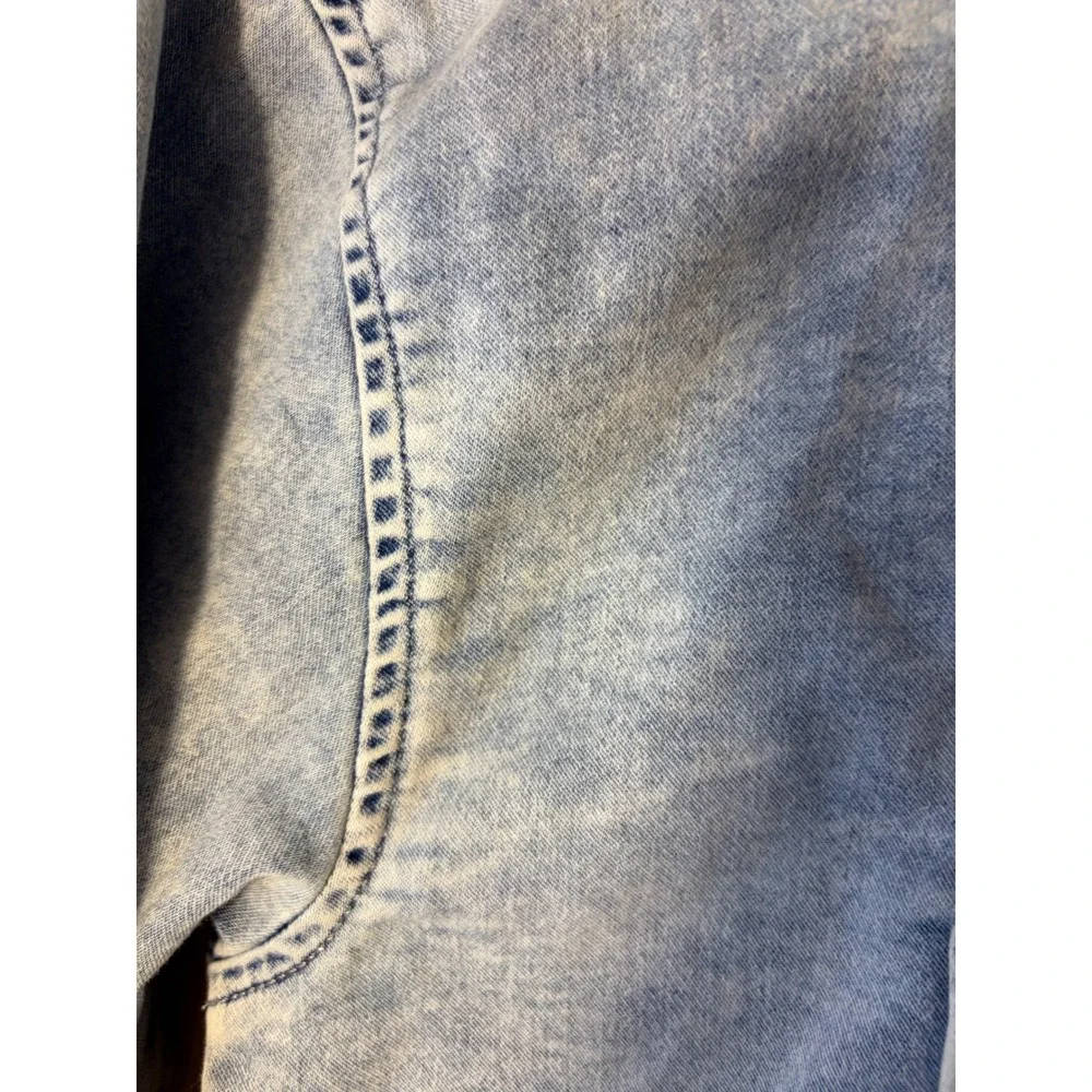Gap Kids Girls 14-16/Women's Small'Acid Wash Denim Cropped Zip Up Hoodie Jacket